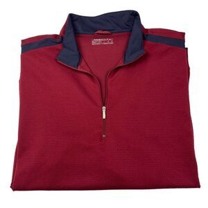 Men’s Nike Fit Dry Quarter Zip‎ Burg. & Black Textured Outdoors Pullover Large